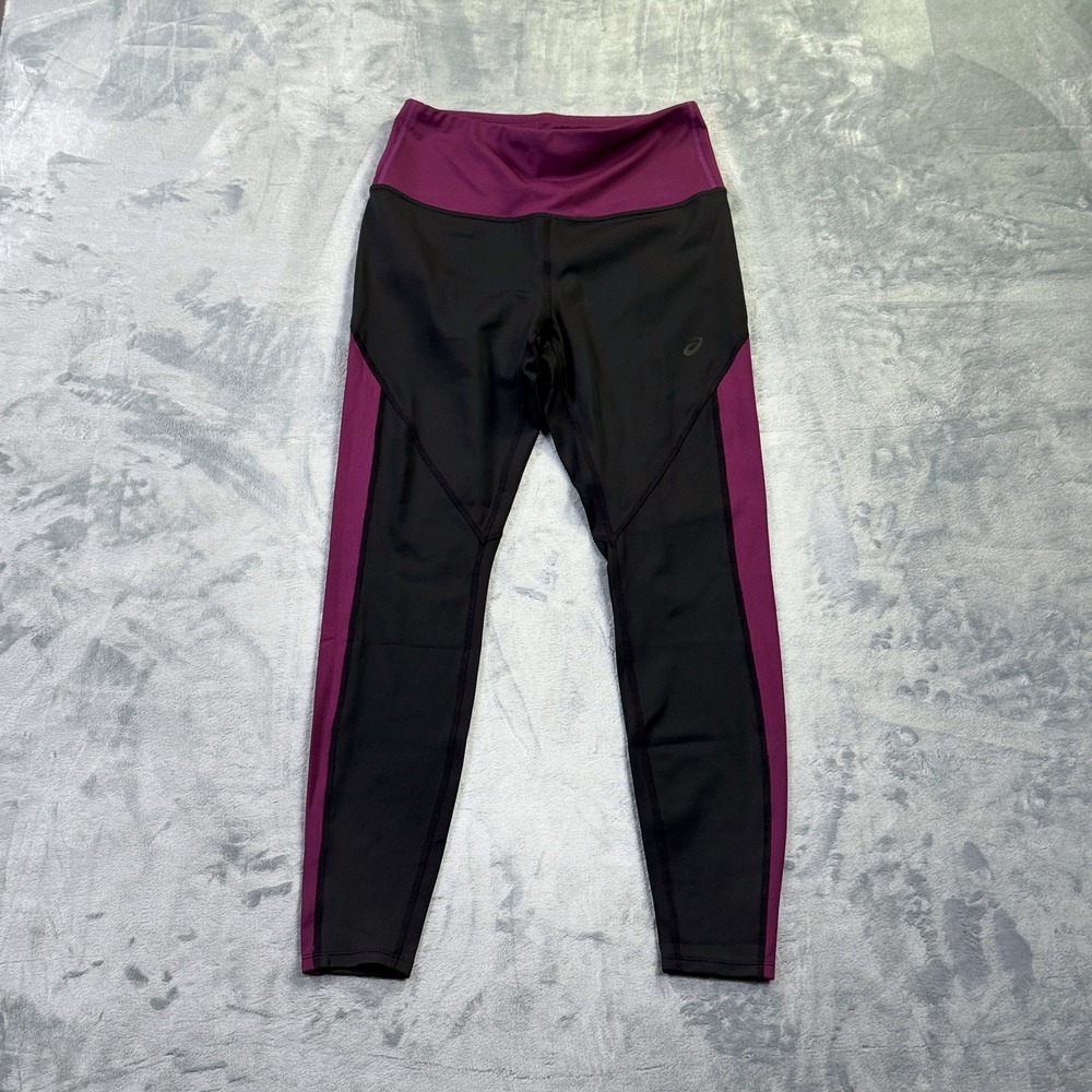 Asics Womens Flex Tight Leggings Black Sangria Purple 2032C853 Size Medium NWT